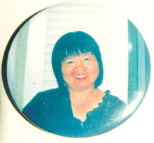 Self-made badge by Chiew, now a souvenir for her family