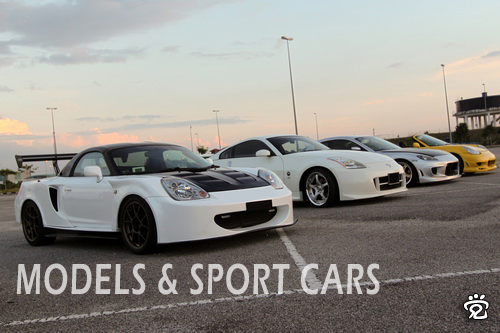 from left: TOYOTA MRS, NISSAN 350Z, MAZDA RX8 and TOYOTA MRS