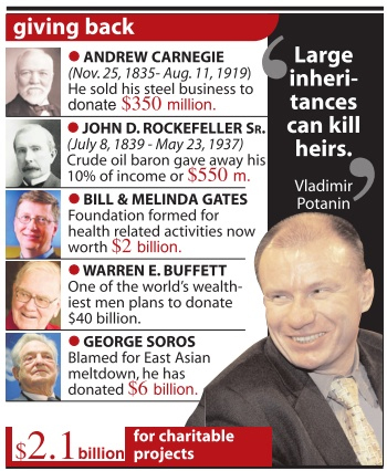 'Large inheritances can kill heirs.' -Vladimir Potanin (Photo from http://dc-epaper.com)