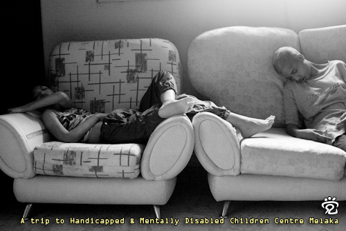 Children resting on the couch