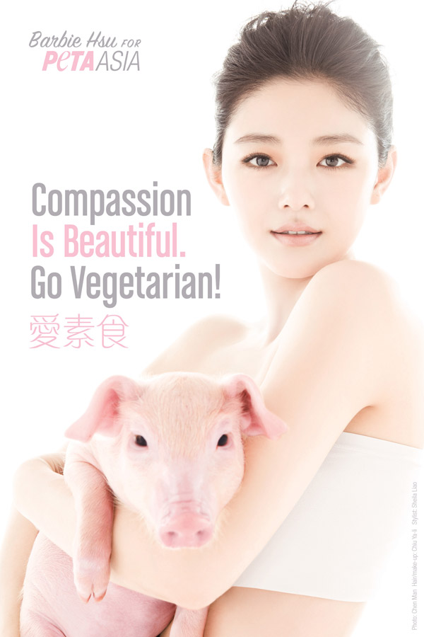 Compassion Is Beautiful. Go Vegetarian! 爱素食