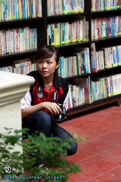 Angela Gan in a library at Jonker Street