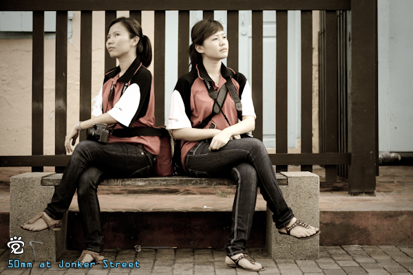 after squabble: Angel Wee (left) and Angela Gan