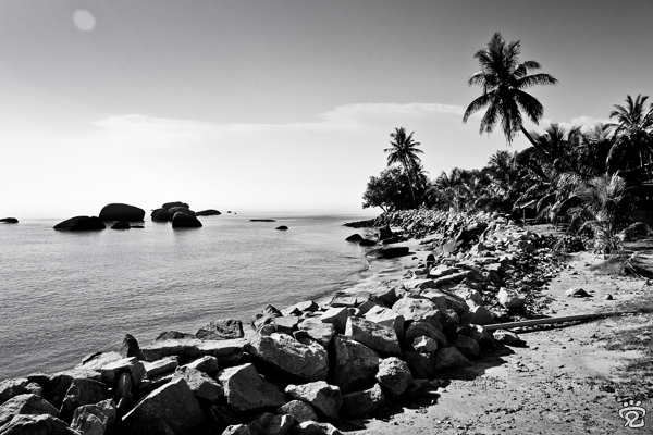 the beautiful coastline of Pengkalan Balak's beach