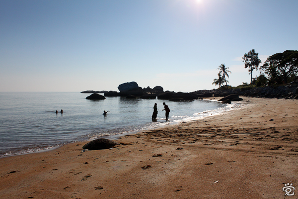 the sand, the swimmers and the joy