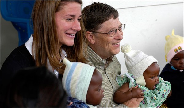 Hope ... Melinda and Bill visiting a Gates-funded research centre in Mozambique (photo credit: Corbis)