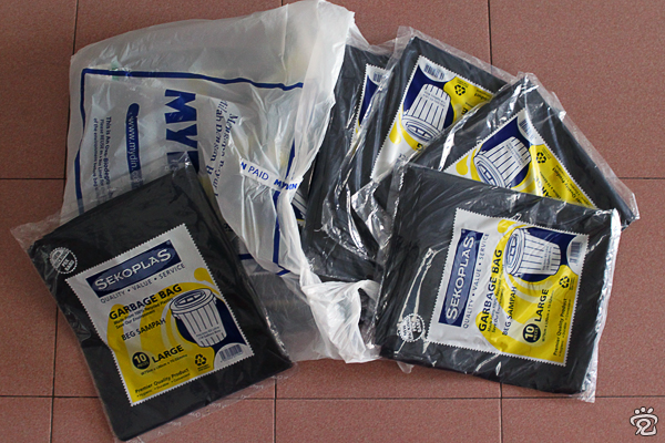 garbage bags made from 100% recycled plastics for the Handicapped and Mentally Disabled=