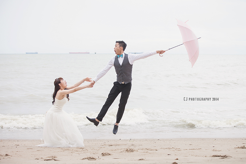 Fun portrait at the beach of Melaka