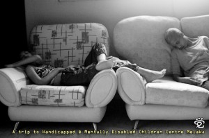 Children resting on the couch