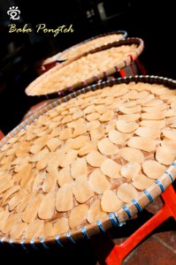 Homemade keropok ikan (fish crackers)