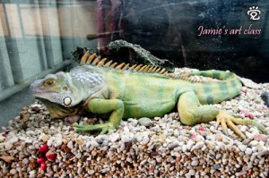 Another iguana clay art by Jamie