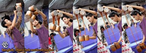 Chatuchak weekend market - a boy was doing double "teh tarik"