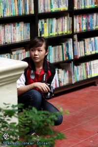 Angela Gan in a library at Jonker Street