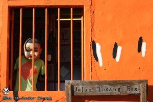 a dummy of the Orangutan House at Tukang Besi Street