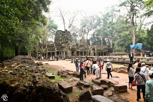 reaching Ta Prohm temple