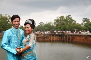many couples have their wedding album done at Angkor Wat