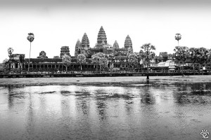 black and white Angkor Wat