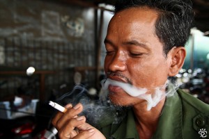 mustache? (smoking kills)