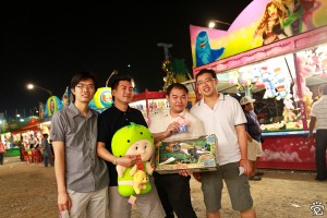 group photo at the funfair, from left: Wee-Peng, Stephen Tang, Henry Lee and Koh-Yiaw