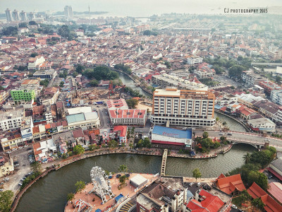 Hazy Melaka - view from the Shore (iPhonegraphy)