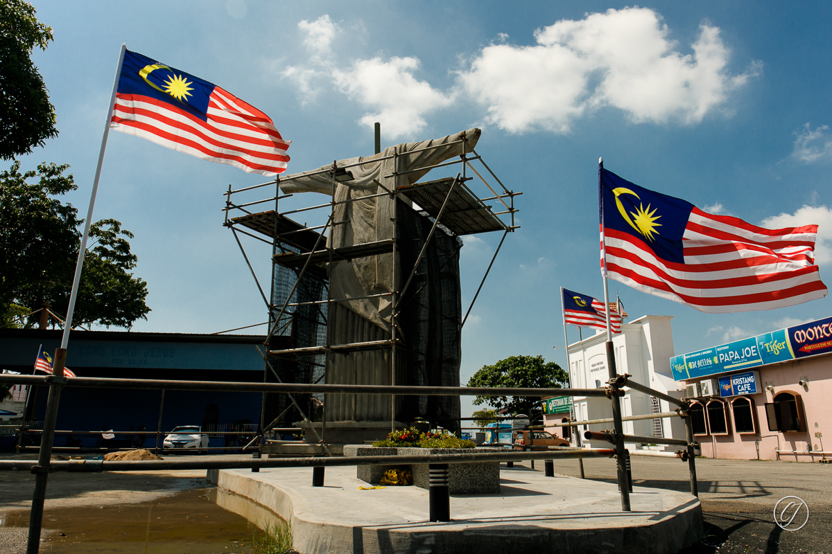 The controversial replica Christ the Redeemer statue in Portuguese Settlement Melaka